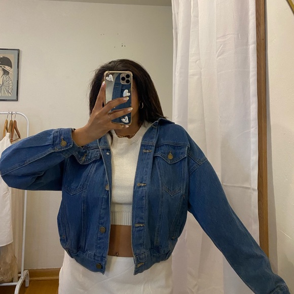 Denim jacket with hood - Picture 3 of 7